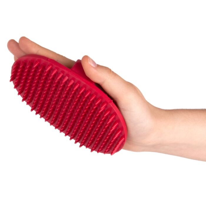 Showtech Rubberen borstel ovaal (rood)