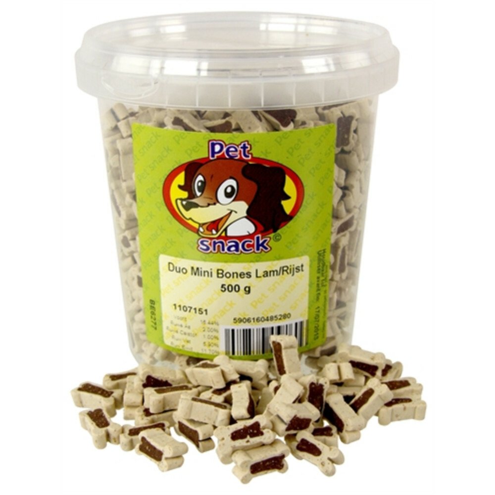 Pet Snack Duo mini bones lam/rijst